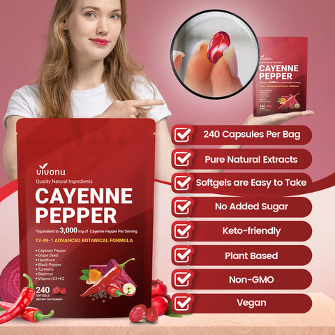 VivoNu Nutrition Cayenne Pepper Softgels Supplement