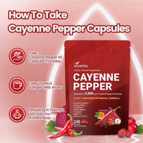 VivoNu Nutrition Cayenne Pepper Softgels Supplement