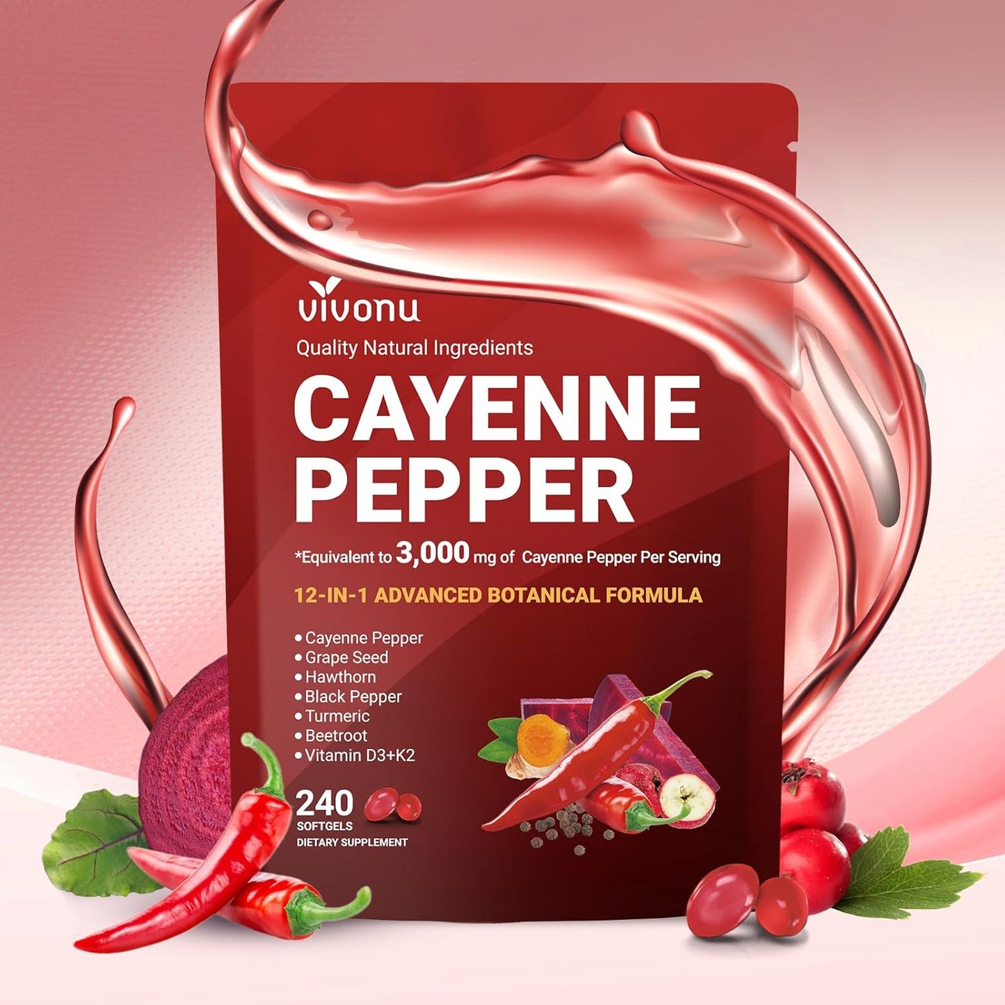 VivoNu Nutrition Cayenne Pepper Softgels Supplement